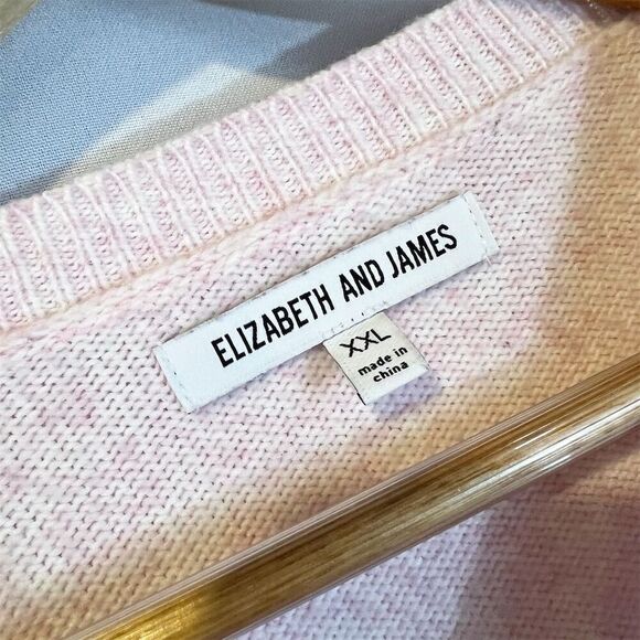 Elizabeth and James Women's XXL Pink Striped Pullover Sweater Barbiecore - Picture 3 of 6